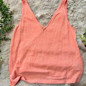 A New Day Coral Linen-Blend Sleeveless Top – Size S